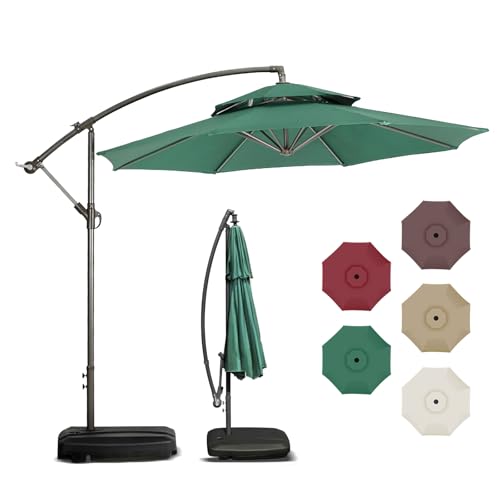 直径300cm 30+UPF紫外線 ガーデンパラソル 2層アルミ製 専用ベース付 直径300cm 30+UPF紫外線 対策角度調整 2層 アルミ製 専用ベース付き